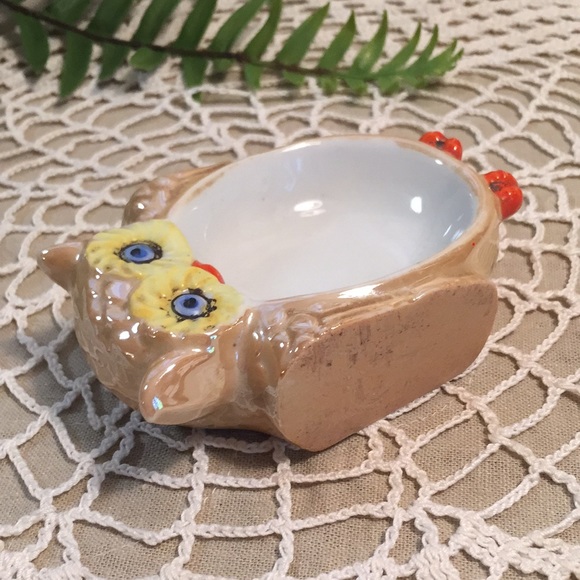 Vintage Lustreware Owl Trinket Dish Japan - Picture 8 of 12